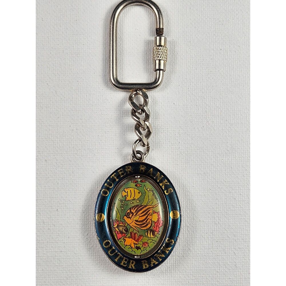 Vintage Agiftcorp Outer Banks Rotating Tropical Fish Souvenir Keychain